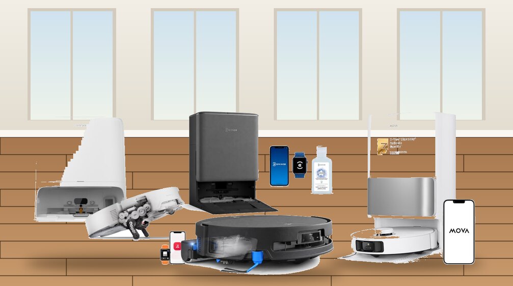 Robot vacuum and mop combos for large houses on a wood floor